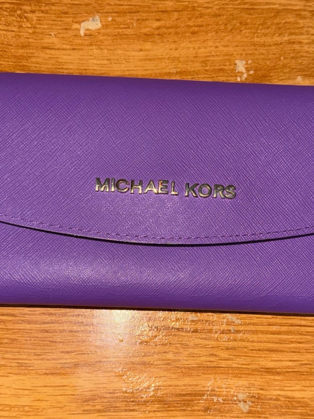 Michael Kors Purple Wallet  with Gold Logo